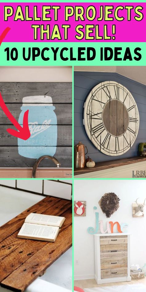 The best DIY pallet projects. Easy pallet projects. What to make with pallets. Easy Pallet Projects, Pallet Craft, Ideas To Sell, Upcycled Ideas, Pallet Projects Easy, Pallet Project, Country Chic Cottage, Scrap Wood Projects, Clay Pot Crafts