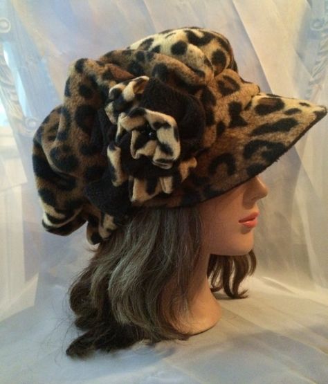 Custom orders only  animal print fleece women  by Tatiana123 Womens Newsboy Cap, Fleece Women, Funky Hats, Newsboy Hat, Fleece Hat, Pattern Library, News Boy Hat, Vintage Hats, Newsboy Cap