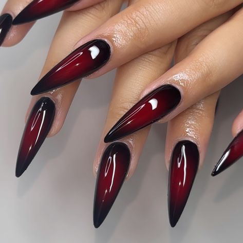 🫦🖤🩸 • • • #nailzzbylo #nails #nailsnailsnails #nailsofinstagram #nailart #naildesign #nailinspiration #nailinspo #nailideas #gelxnails #acrylicnails #structuredmani #fallnails #nailtech #nailsoftheday #nailsofig #nailstagram #covinanailtech #2024nails #sandimasnails #626nails #spookyseason #spookynails #airbrushnails #halloweennails Red Black Nails, Vampire Nails, Red Balayage Hair, Nye Nails, Red Balayage, Airbrush Nails, Gothic Nails, Health And Beauty Tips, Stiletto Nails