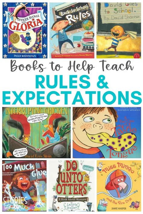 The first few weeks of school are so important for teaching classroom rules and expectations because it helps set the tone for the rest of the year. You can help make this process a little more enjoyable by sharing quality books that help teach classroom rules and expectations. Kindergarten Classroom Expectations, Teaching Expectations, Classroom Rules Activities, Classroom Agreements, Setting Expectations In Classroom, Teaching Classroom Expectations, Classroom Management Books, Read Aloud Expectations Anchor Chart, First Day Of School Books