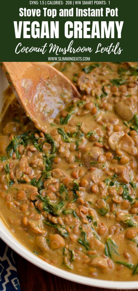 Mushroom Lentil Recipes, Lentil Mushroom Recipes, Dahl Recipes, Vegan Dahl, Lentil Mushroom, Lentil Dishes, Meat Free Monday, Vegan Curry, Glutenfree Dairyfree