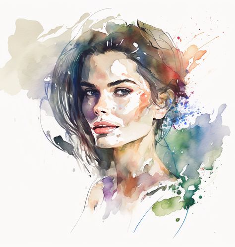 Watercolor Emotion, Painting Emotions, Watercolor Painting Ideas, Best Watercolor, Watercolour Portrait, Watercolor Flower Art, Watercolor Portrait, Watercolor Art Lessons, House Portraits