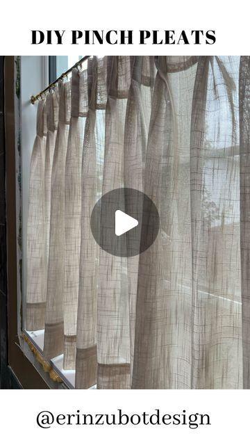 Erin Zubot • HOME DESIGN & DIY on Instagram: "DIY pinch pleat cafe curtains made from inexpensive Amazon sheers! Guys I’m a beginner sewer, these are super easy. The hardest part is figuring out the spacing but I’ve broke all of that down for you on the blog. I planned these as a temporary privacy solution to my partially renovated bathroom but I like them so much they will probably stay! What do you think, looks do-able right? #diycurtains #decoranddiys #decorhacks #homedecorblogger #canadianhomeblogger #homeblogger #canadianblogger #apartmenttherapy #founditonamazon #amazonhome" Pinch Pleat Cafe Curtains, Magnetic Curtain Rods, Bali Blinds, Hanging Curtain Rods, Old Picture Frames, Home Design Diy, Types Of Curtains, Scandinavian Style Interior, The Hardest Part