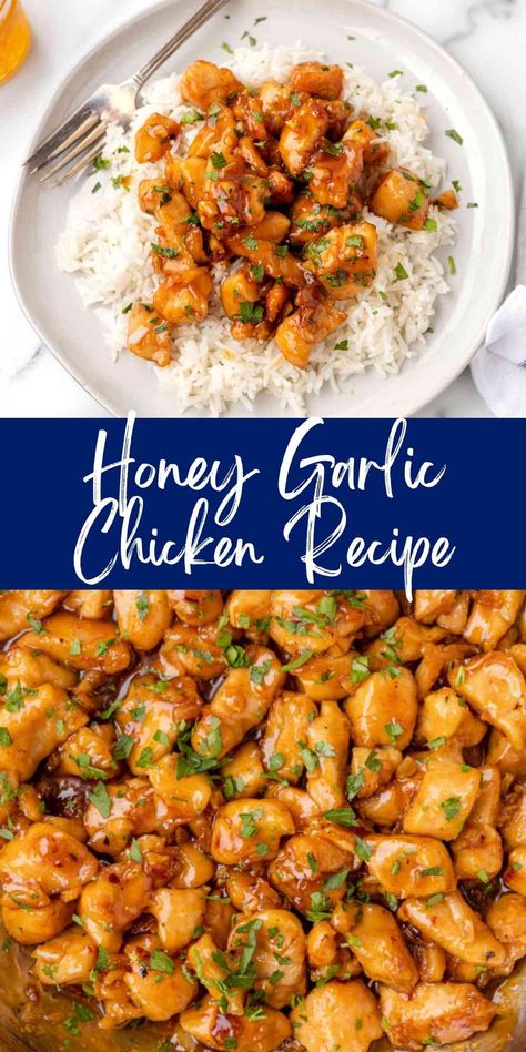 Garlic Chicken Recipes Easy, Easy Honey Garlic Chicken, Honey Chicken Recipe, Garlic Chicken Recipe, Healthy Honey, Garlic Chicken Recipes, Easy Chicken Dinner Recipes, Honey Garlic Chicken, Chicken Dishes Recipes