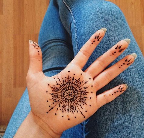 Palm henna by @ayshahssain Henna Tattoo Designs Palm, Witchy Henna, Palm Hand Tattoo, Henna Palm Designs, Henna Moon, Henna Palm, Palm Henna Designs, Palm Henna, Protection Tattoo