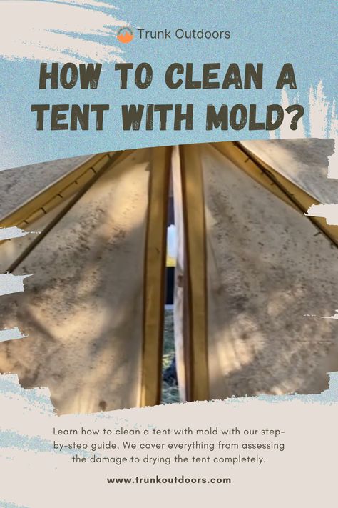 🏕️ How to clean a tent with mold 🔨

🧼 Mix equal parts vinegar and water.
💧 Apply the solution to the moldy areas.
🕗 Let sit for 1 hour.
💧 Rinse with clean water.
☀️ Dry tent completely. White Canopy Tent, Tent Hacks, Mold Spray, Yurt Tent, Wall Tent, Cleaning Mold, Tent Campers, Tent Trailer, Diy Sprays