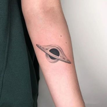 Physics Tattoos, Hole Tattoo, Black Hole Tattoo, Astronomy Tattoo, Science Tattoo, Science Tattoos, Cyberpunk Tattoo, Universe Tattoo, Circle Tattoos