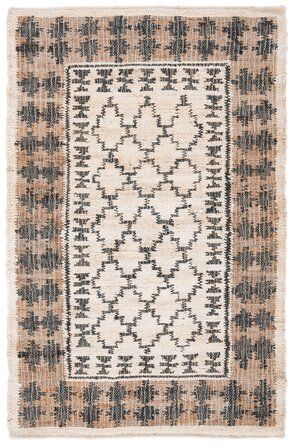 Steelside™ Mabel Southwestern Handmade Flatweave Jute Ivory/Gray Area Rug | Wayfair Flat Weave Carpet, Charcoal Rug, Southwestern Area Rugs, Southwestern Rug, Gray Area Rug, Geometric Area Rug, Ivory Rug, Black Rug, Flat Weave Rug