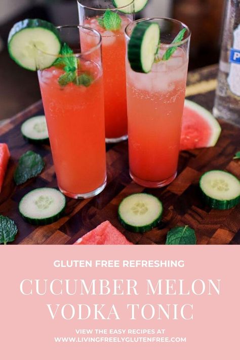 Gluten Free Mixed Drinks, Gluten Free Alcoholic Drinks, Dairy Free Cocktails, Melon Drink, Alcoholic Drinks Vodka, Gluten Free Entertaining, Gluten Free Cocktails, Cold Drinks Recipes, Gluten Free Drinks