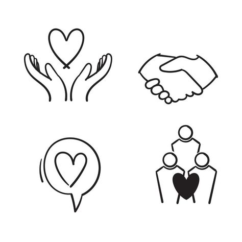 hand drawn Friendship and love line icons. Interaction, Mutual understanding and assistance business. Trust handshake, social responsibility icons. doodle Friendship Sketches, Icons Doodle, Calligraphy Doodles, Cool Doodles, Hand Drawn Icons, Doodle Icon, Lettering Alphabet Fonts, Doodle Illustration, Cute Little Drawings