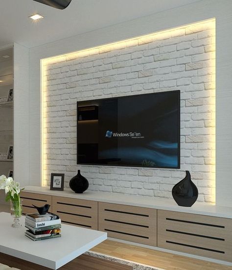 64 BEST TV WALL DESIGNS AND IDEAS Page 20 of 64 | Tv wall design, Tv wall decor, Tv wall cabinets Tv Kastenwanden, Tv A Muro, Deco Tv, Tv Fal, Tv Wall Cabinets, Shelf Decor Bedroom, Home Entertainment Centers, Modern Tv Wall, Living Room Tv Unit Designs