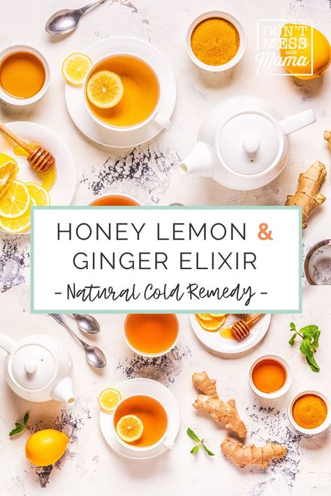 This honey lemon and ginger elixir recipe is ideal for soothing coughs and sore throats but also one of the easiest natural cold remedies for all ages. It is super simple, 100% natural and only contains a few simple ingredients - ideal for those switching to toxin free living. #naturalremedies #naturalcoldremedies #elixirrecipe Honey For Sore Throat, Elixir Recipe, Cold Remedy, Toxin Free Living, Ginger Smoothie, Lemon Drink, Cold Sores Remedies, Lemon Ginger, Natural Cold Remedies