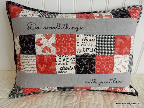 Valentine's Quilted Pillow - A Quilting Life Valentine Pillows, Memory Animals, Valentine Quilts, Sew Pillows, Prayer Pillow, Quilt Pillows, Quilted Pillows, A Quilting Life, Quilting Applique