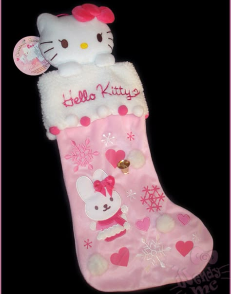 Hello Kitty Stocking Christmas, Hello Kitty Christmas Aesthetic, Christmas Y2k, Hello Kitty Holiday, Sanrio Christmas, Christmas Kawaii, Cat Stockings, Hello Kitty House, Charmmy Kitty