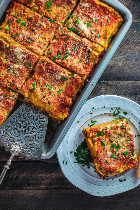 Vegan Lasagna with Tofu Ricotta - Tofu Lasagna, Vegan Ricotta Cheese, Mashed Butternut Squash, Ricotta Cheese Recipes, Vegan Butternut Squash, Mushroom Lasagna, Squash Lasagna, Butternut Squash Lasagna, Tofu Ricotta