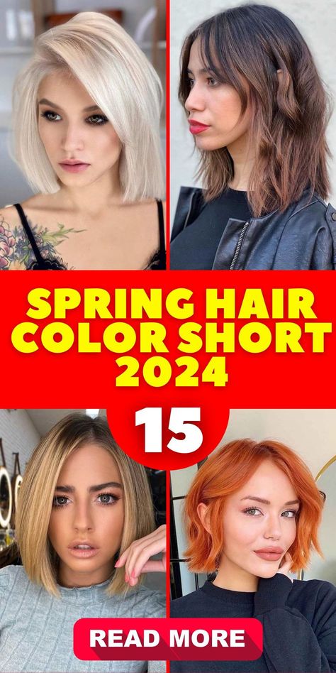 For those seeking fresh ideas in 2024, the spring hair color short trend offers a range of exciting options. Ideas for blondes are particularly striking, with sun-kissed highlights adding a bright touch to shorter cuts. This hairstyle is all about embracing the 2024 trends while maintaining a low-maintenance, effortless look. Hair Color Trend For 2024, 2024 Womens Hair Color Trends, Hair Color Ideas 2024 Trends Short Hair, Hair Cuts 2024trends, Hairstyles 2024 Trends Women Short, Haircuts Spring Summer 2024, Women’s Hair Trends 2024, Spring 2024 Hair Trends Short, Hairstyles For Spring 2024