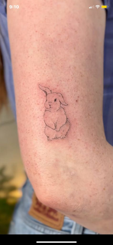 Angel Bunny Tattoo, Fine Line Rabbit Tattoo, Dainty Bunny Tattoo, Little Bunny Tattoo, Fine Line Bunny Tattoo, Z Tattoo, Bunny Tattoos, Rabbit Tattoos, Tattoos