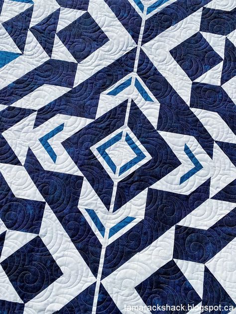 Tamarack Shack: Bravo Indigo Quilt Bravo Indigo Quilt Pattern, Native American Quilt Patterns, Native American Quilt, Indigo Quilt, American Quilt, Picture Quilts, Michael Miller Fabric, Michael Miller, Nightingale