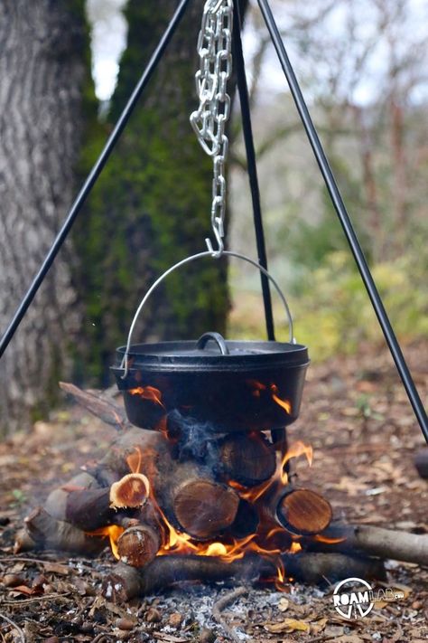 In this year's holiday haul, I got a dutch oven and cooking tripod.  Obviously, it meant we had some cooking to do. Propane Camp Stove, Dutch Oven Cooking, Camping Aesthetic, Cast Iron Dutch Oven, Fire Cooking, Campfire Cooking, Cooking Temperatures, Camp Kitchen, Camp Cooking