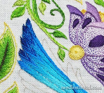 Hummingbird Wings, Jacobean Embroidery, Garden Embroidery, Thread & Yarn, Hand Embroidery Projects, The Secret Garden, Bird Embroidery, Thread Painting, Tail Feathers