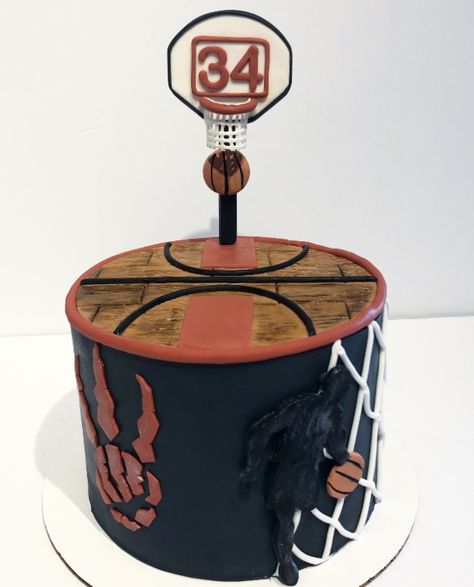 Toronto Raptors Cake  by Esther Paredes Raptors Cake, Fondant Cakes, Baked Goods, Fondant, Cake Decorating, Baking, Cake