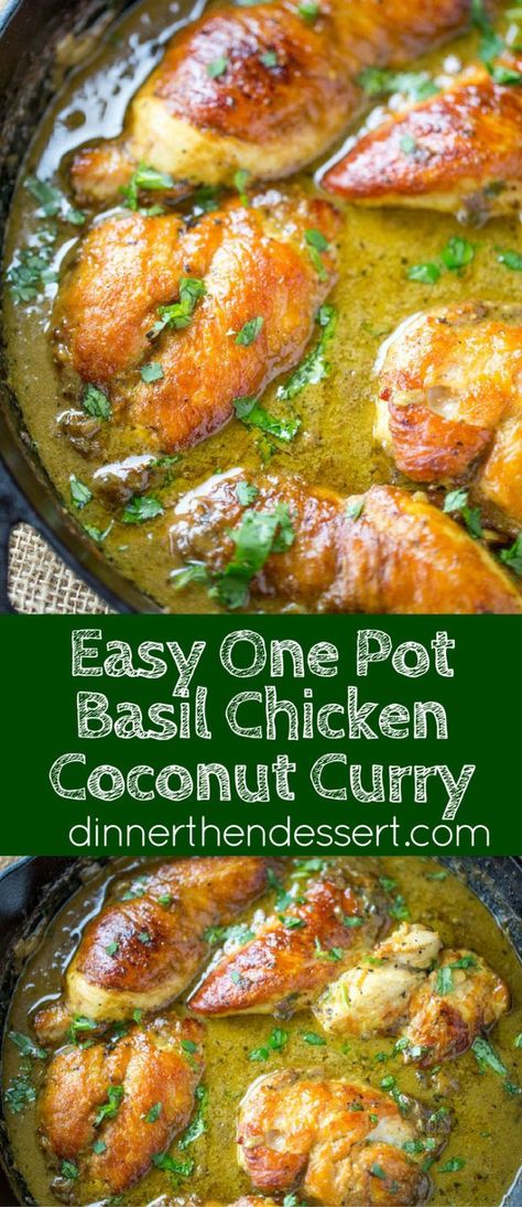 Chicken Coconut Curry, Chicken Coconut, Dinner Then Dessert, Paleo Crockpot, Thai Cooking, Basil Chicken, Slow Cook, Chicken Wing, Oven Dishes