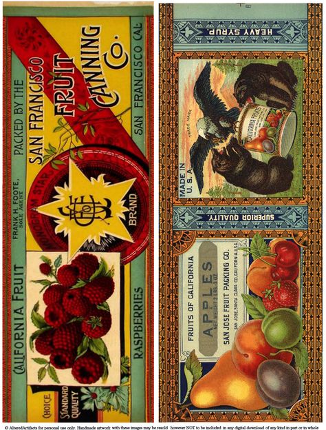 Free Printable Can Labels Vintage Brands Images For Decoupage and Collage Tin Can Labels, Vintage Food Labels, Props Storage, Fruit Labels, Etiquette Vintage, Coffee Wedding, Crate Label, Dollhouse Printables, Miniature Printables