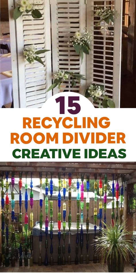 Discover innovative ways to separate your space sustainably with these upcycling room divider concepts, perfect for enhancing both style and functionality in your living area. Revamp old doors by painting them with lively hues and installing hinges to form a distinctive folding screen. Utilize repurposed wooden pallets to construct a charming and eco-conscious room partition integrated with shelves for showcasing plants or books. Shelves For Plants, Diy Entry Table, Living Room Separator Ideas, Creative Room Dividers, Pallet Room, Salvaged Windows, Macrame Room Divider, Room Divider Ideas, Folding Screen Room Divider