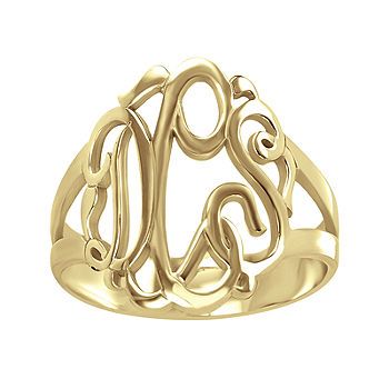 Personalized 14K Gold Over Sterling Silver Monogram Ring-JCPenney Buy Gold Jewelry, Summer Rings, Monogram Bracelet, Silver Monogram, Script Monogram, Classic Monogram, Swirl Ring, Monogram Ring, Family Jewellery