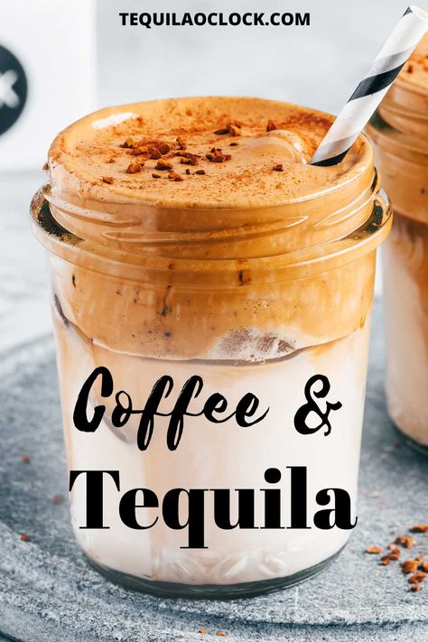 When you need something cooler and stronger than a cup of coffee, this coffee and tequila cocktail is it! Tequila And Coffee, Tequila Coffee Drinks, Coffee Tequila Recipes, Tequila Coffee Cocktail, Coffee Based Cocktails, Almond Tequila Recipes, How To Make Tequila, Coffe Drinks, Theme Drinks