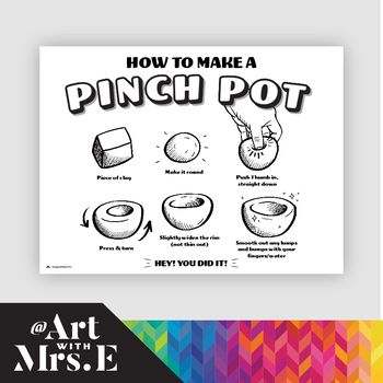 Pinch Pot Art Lesson, Art Principles, Classroom Posters Free, Clay Pinch Pots, Ceramic Pinch Pots, Clay Lesson, 4th Grade Art, Pinch Pot, Principles Of Art