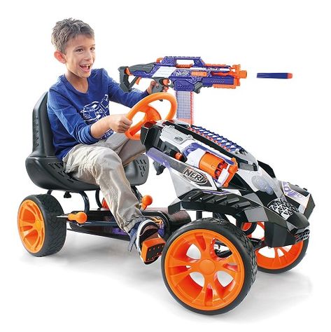 Nerf Ride-On Battle Racer Kids Toy Car is the ultimate go Kart! get ready to experience the exhilaration of the Nerf battle racer Nerf Storage, Go Karts For Kids, Nerf Birthday Party, Nerf Party, Nerf Toys, Kids Toys For Boys, Ride On Toys, Go Kart, Ride On