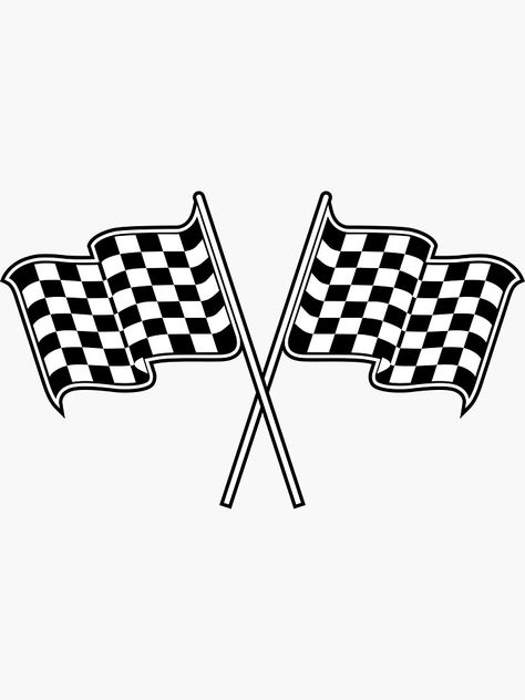 "checkered flag" Sticker by maximgertsen | Redbubble Bike Birthday Parties, Bike Birthday, Hotwheels Birthday Party, Flag Printable, Crown Tattoo Design, Hot Wheels Birthday, Dance Project, Flag Tattoo, Glitch Wallpaper