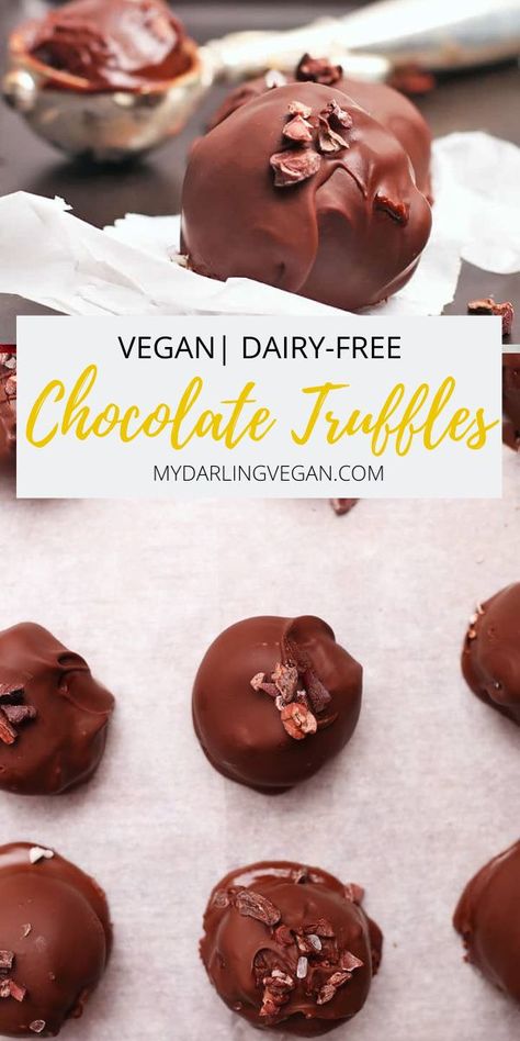 Gluten Free Chocolate Truffles, Dairy Free Truffles Recipe, Vegan Truffles Recipe, Vegan Truffle Recipe, Dairy Free Chocolate Truffles, Healthy Chocolate Truffles, Dairy Free Truffles, Dairy Free Ganache, Vegan Truffles Chocolate