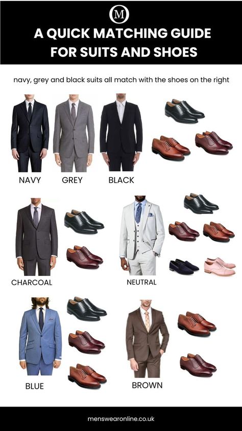 Find out how to match your wedding shoes to a suit. Check out our complete guide to finding your best wedding shoes! #wedding #groom #weddingguest #weddingsuit #weddingshoes Charcoal Suit Wedding, Best Wedding Shoes, Mens Dress Shoes Guide, Black Men Suits, Charcoal Wedding, Groom Tuxedo Wedding, Monochrome Weddings, Wedding Outfits For Groom, Fun Wedding Shoes