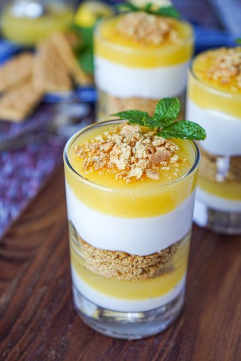 Meyer Lemon Parfaits Lemon Recipes Gluten Free, Meyer Lemon Curd, Lemon Parfait, Meyer Lemon Recipes, Mint Desserts, Lemon Tart Recipe, Yogurt Dessert, Lemon Pound Cake Recipe, Lemon Scones