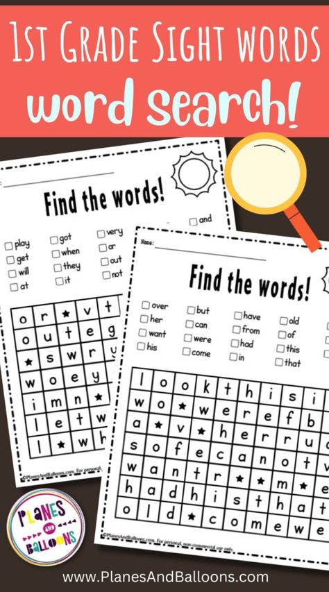 Sight Word Word Search First Grade, Reading Sheets For 1st Grade, Sight Words Word Search Free Printable, 1st Grade High Frequency Word Activities, Site Words For 1st Grade, Low Frequency Words, High Frequency Words First Grade, 1st Grade Sight Words Worksheets Free Printable, Word Search For Grade 1