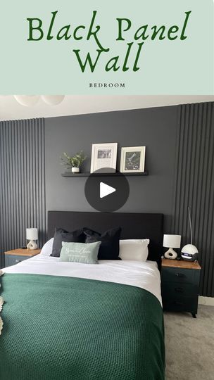 2.7K reactions · 371 shares | Bedroom Panel Wall 🖤💚

Transformed our bedroom from bland to bold with a sleek black feature wall and DIY strip panelling. 

I was starting to get worried as I saw peoples reactions to when I discussed my plans for the room, but I am so so so happy I stuck to my guns on it 😍

Not only does it feel luxurious, but I’ve been sleeping like a dream! Who needs expensive upgrades when you can DIY your way to comfort and style? 😴✨ 

Has this convinced you to try black paint?

 
#home #homeaccount #homeinterior #homesofinstagram #homeaccountuk #housetohome #homedecor #interiors #homeblog #interiorinspiration #homehacks #homedecor #newbuild #newbuildhome #newbuildstyle #diy #diyhome
#ShineNotShame#CleanAndTidyHomeShow #ShineSquad#CleanAndTidyShineSquad #ShineSquad20 Black Wall Panels Bedroom, Black Wall Paneling Bedroom, Strip Panelling, Black Feature Wall, House Redo, Wall Panels Bedroom, Home Ac, Shared Bedroom, Bedroom Panel