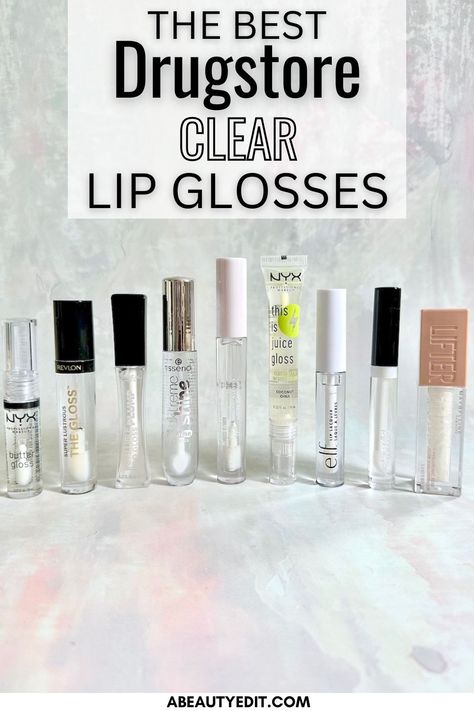 best drugstore lip glosses Glitter Lip Gloss Drugstore, Nyx Clear Lip Gloss, Best Lipgloss Drugstore Lip Gloss, Best Clear Lipgloss, Best Clear Lip Gloss, Best Drugstore Lip Gloss, Cheap Lipgloss, Revlon Lip Gloss, Lipgloss Collection