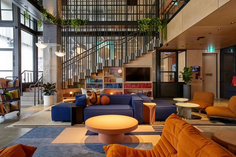 Moxy Sydney Airport Hotel - GroupGSA Executive Interior Design, Moxy Hotel, Sydney Hotel, Sydney Airport, Garage Style, Custom Sectional, Airport Hotel, Art Deco Patterns, Interior Design Magazine