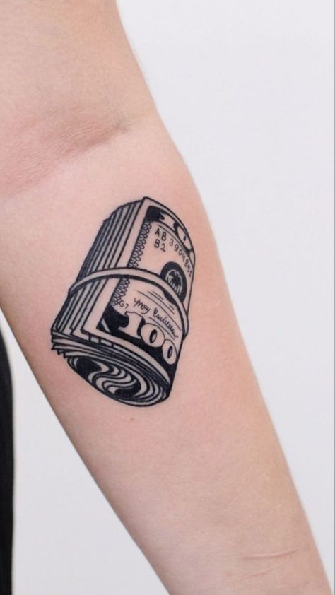 Pop Culture Tattoos, Dollar Tattoo, Trippy Tattoo, Culture Tattoos, Simple Tattoos For Guys, Money Tattoo, Palm Tattoos, Tattoo Magazine, Cool Arm Tattoos