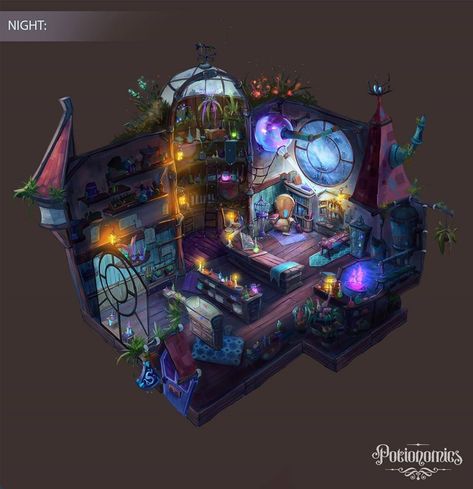 Potion Shop, Rock Kunst, Concept Art Landscape, Idle Game, Fantasy Rooms, Concept Art World, Rpg Map, Isometric Art, Shop Artwork