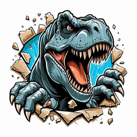 Cute T Rex Drawing, T Rex Drawing, T-rex Art, Dinosaur Vector, Jurassic World T Rex, Cute T Rex, Animal Reference, Pinterest Ideas, Torn Paper