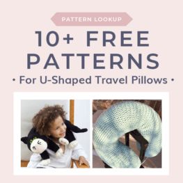 Free Crochet Tutorials • Free Crochet Patterns with Photo and Video Tutorials Crochet Neck Pillow, Neck Pillow Pattern, Travel Pillow Pattern, Kids Travel Pillows, Apron Pattern Free, Crochet Travel, Pillow Patterns, Neck Pillows, Travel Pillows