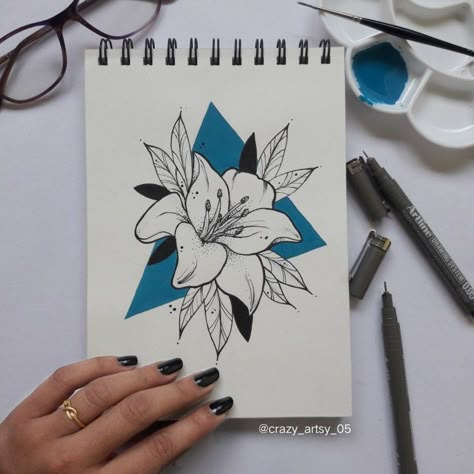 Drawings For Small Sketchbook, Black Pen Drawing Simple, Pen Art Work Illustrations, Black Pen Drawing Ideas, Single Flower Painting, Nature Drawings Simple Sketch, Black Pen Drawing, Boho Art Painting, Pen Art Work