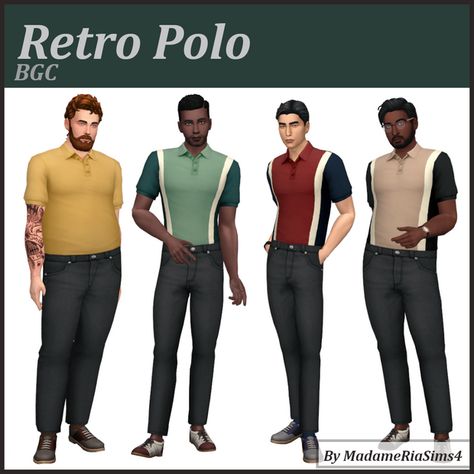 Sims 4 Men Clothing, Outfits Male, 60s Men, 50th Clothes, Sims Clothes, 1950s Mens, Male Clothes, Sims 4 Mm, Sims4 Clothes