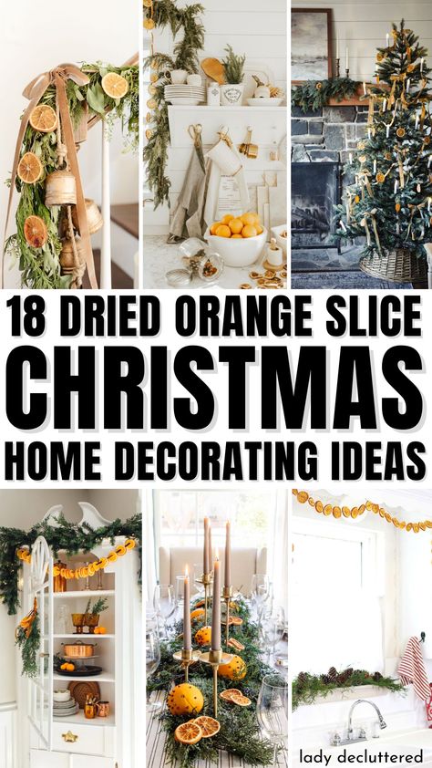 18 Dried Orange Slice Christmas Home Decorating Ideas Orange Slice Decor Natural Christmas, Orange Cranberry Christmas Decor, How To Use Dried Orange Slices, Dehydrated Orange Christmas Tree, Dried Orange Slice Decor, Decorate With Dried Oranges, Christmas Decor With Orange Slices, Christmas Decor With Dried Oranges, Decorating With Dried Oranges