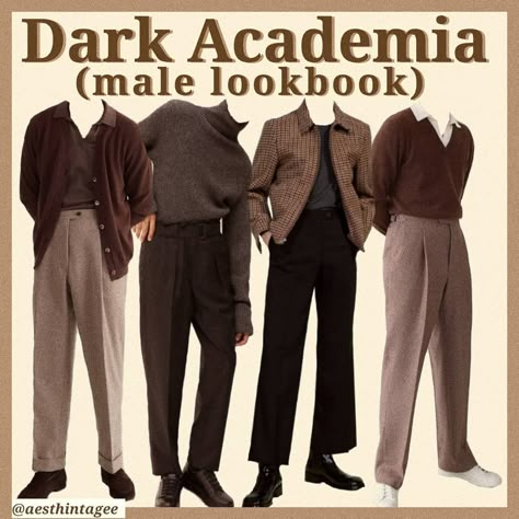 Dark Academia Men, Academia Aesthetic Outfit, Dark Academia Outfits, Dark Academia Outfit, Dark Academy, Dark Academia Clothes, Academia Clothes, Herren Style, Academia Outfits