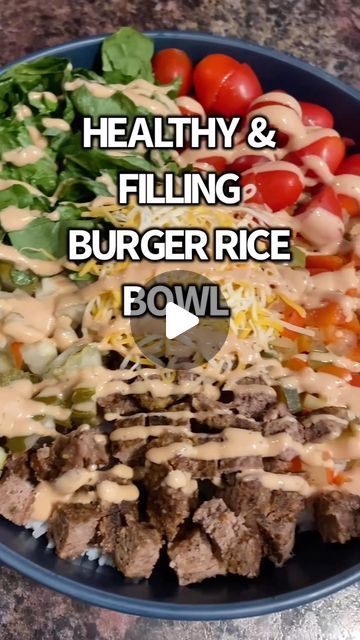 Burger Bowl With Rice, Burger Rice Bowl, Burger Bowl, Healthy Burger, 10 Points, Rice Bowl, Ww Recipes, Rice Bowls, Healthy Meals