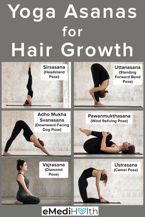 The following are some yoga asanas that you can try to manage problems related to hair growth. Yoga For Hair Growth, Yoga For Hair, Quick Yoga, Yoga Facts, Yoga Hair, Beginner Workouts, Daily Yoga Workout, Health And Fitness Magazine, Health And Fitness Articles